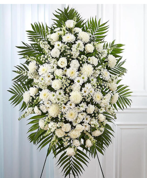 Large White Sympathy  Standing Spray