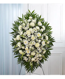 Medium White Sympathy  Standing Spray 