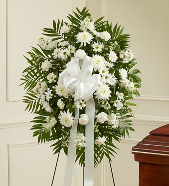 White Sympathy Standing Spray Sympathy
