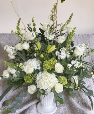 White Sympathy with Hydrangea  Arrangement 