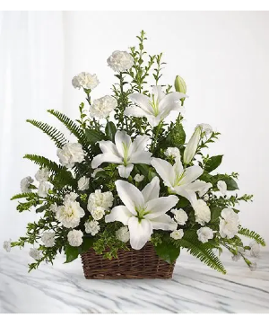 white tribute basket 