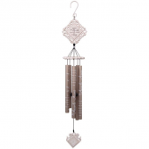 35'' White Vintage Windchime In Angels' Arms