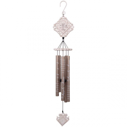 35'' White Vintage Windchime In Angels' Arms