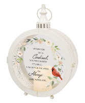 White Vintage Lantern When you see a Cardinal