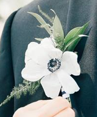 White Wedding Boutonniere
