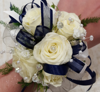 White Whisper Rose Wrist Corsage