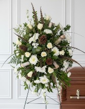 White Woodsy Standing Spray 
