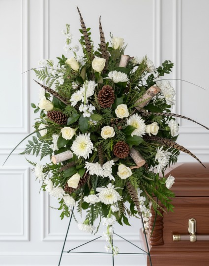 White Woodsy Standing Spray 