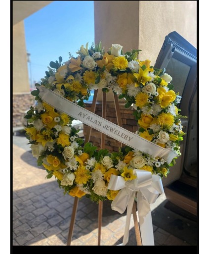 White & Yellow Standing Spray 