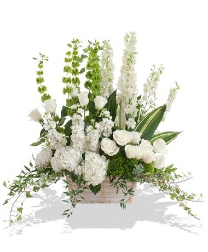 Whitewash Sympathy Arrangement Whitewash Wooden Box 