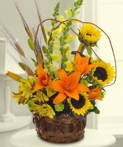 Whole lot of Fall Basket Arrangement