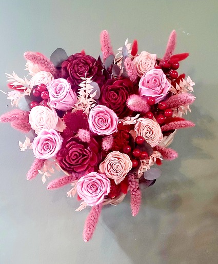 Wicker Heart With Everlasting Flowers  