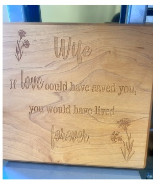Wife Memorial Wood Plaque
