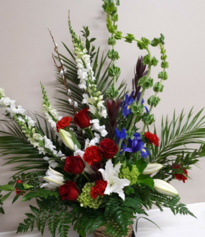 Wild Garden  Funeral Arrangement  SUBSTITUTIONS MAYBE NECESSARY