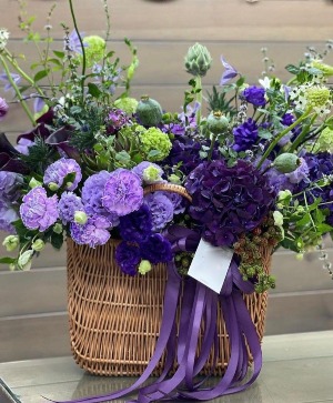 Wild Violet Garden Basket  Purple Garden Flower Basket