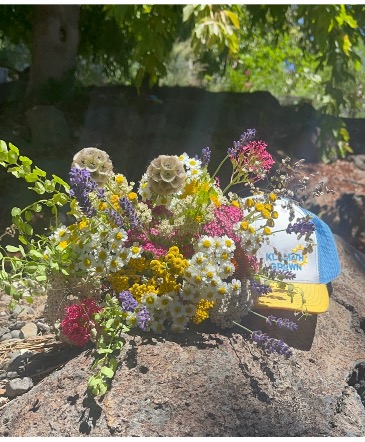 Wildflower Wonder  Hand tied. Paper wrapped  in Klamath Falls, OR | Yarrow in Bloom