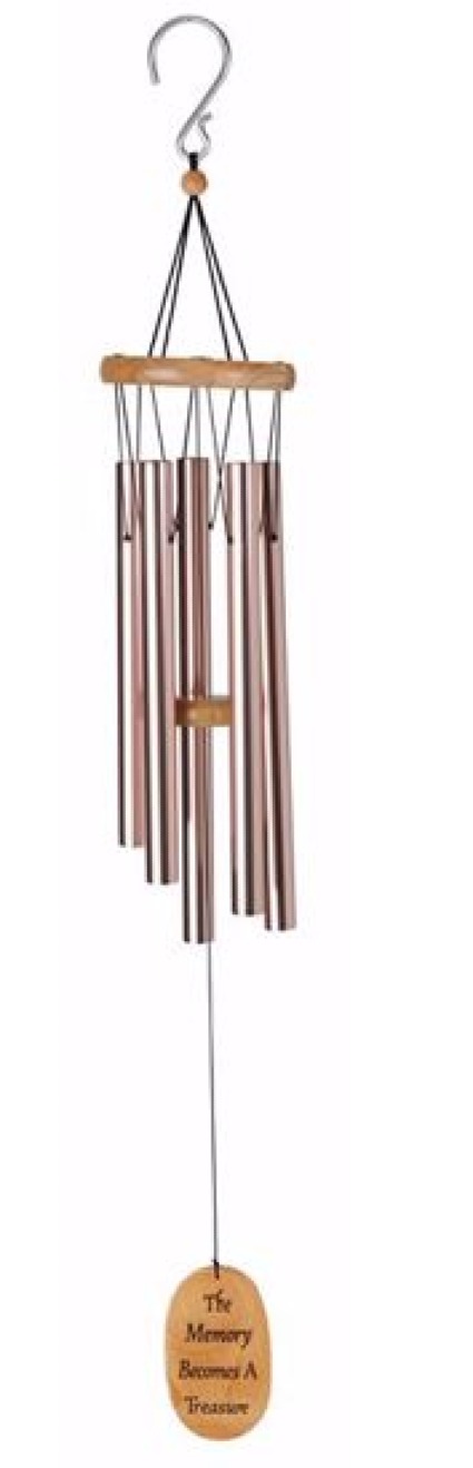 Wind Chime: Rose gold   Message:  The Memory Becomes a Treasure