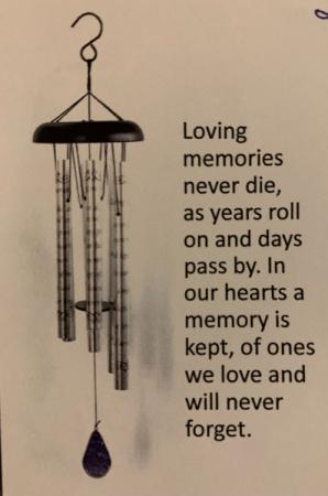 Windchime with sympathy saying 