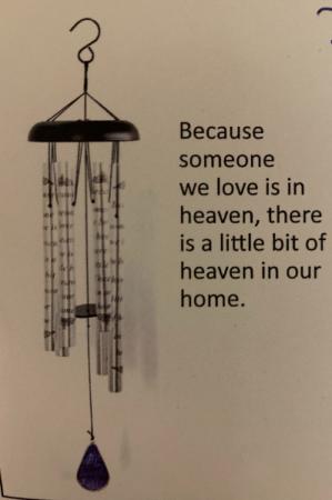 Windchime with sympathy saying Windchime with sympathy saying