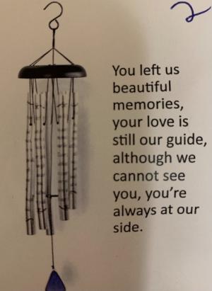 Windchime with sympathy saying Windchime with sympathy saying
