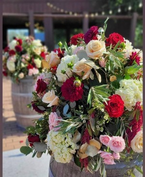 Wine Barrel Centerpiece Centerpiece
