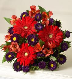 Winter Beauty Bouquet of Red Gerbera Daisies