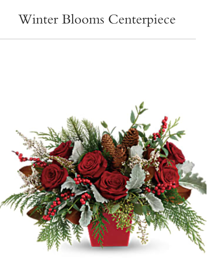 Winter blooms Christmas arrangement
