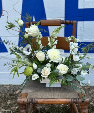 Winter White all white arrangement