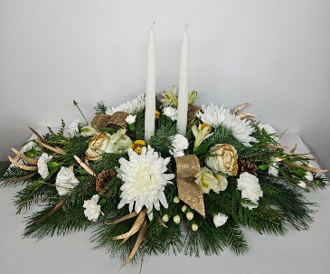 Winter White  Centerpiece Arrangement in Kamloops, BC | Lily Lane Florals