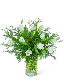 Winter White Tulips Flower Arrangement