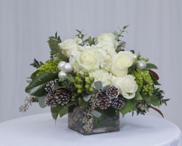 Winter Wonderland Centerpiece in Fairfield, CT | Blossoms at Dailey's Flower Shop