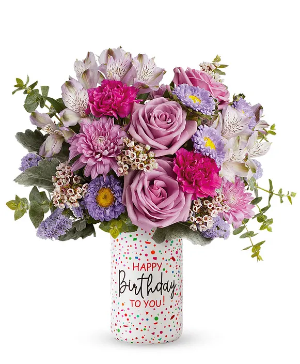 Wishing Birthday With Lavender Bouquet Birthday Design Vase