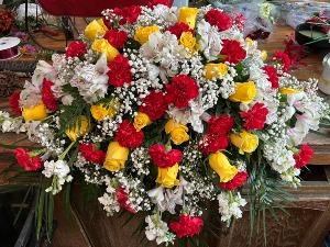 With All Our Love Casket Spray