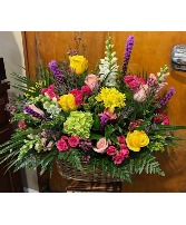 With Love One sided arrangement in a basket