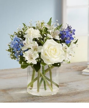 Wonder Wishes Bouquet  Blue and White flowers