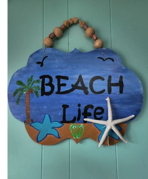 Wooden Beach Life Door Hanger 