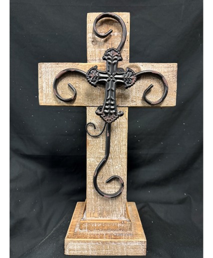 Wooden Cross Tan Wash