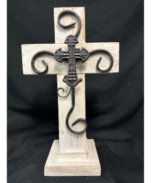 Wooden Cross White Wash