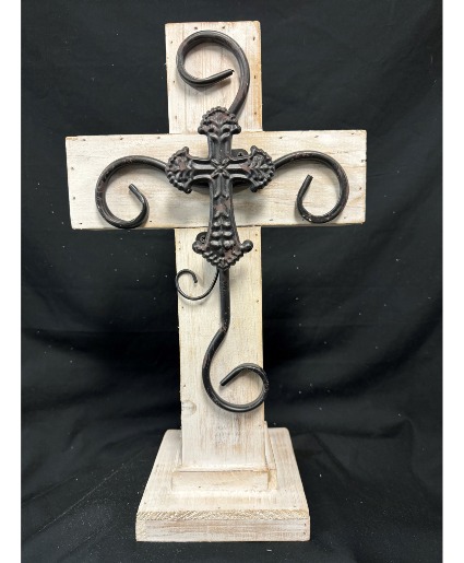 Wooden Cross White Wash