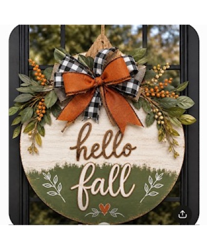 Wooden Fall Wreath 15 Inches/ Weather Proof 