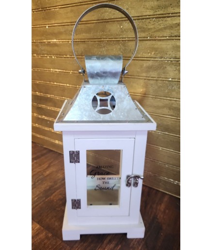 White Wooden Memorial Lantern 