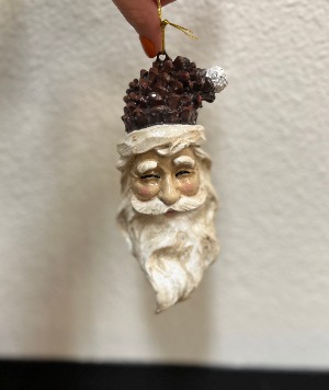 Wooden Santa Face Ornament 