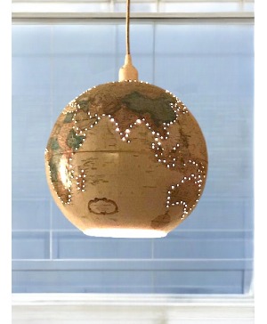 Lighted World Globe - Repurposed (Men's basketball sized) 