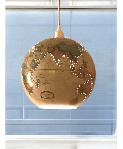 Lighted World Globe - Repurposed (Men's basketball sized) 
