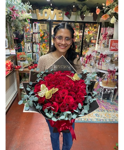 Wrapped 50 Red Roses Bouquet
