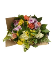 Wrapped Bouquet - Assorted Flowers and Colours 