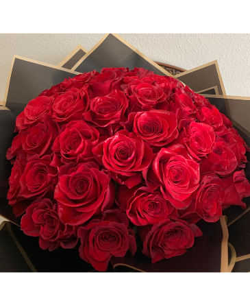 Hand Wrapped Bouquet of Roses Color options include: red, pink, white, lavender or yellow. in Spring, TX | Spring Trails Florist