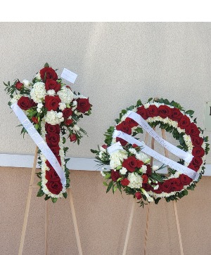 Wreath and cross set 