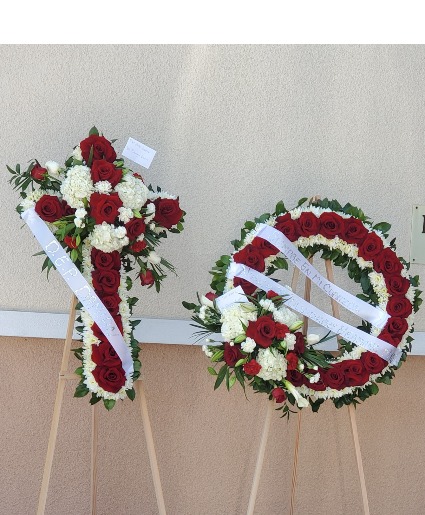 Wreath and cross set 
