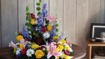 wreath for urn with lilies 
